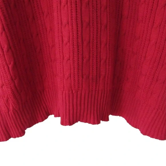 Joseph A Red Cable Knit Silk Sweater Medium - Picture 5 of 7